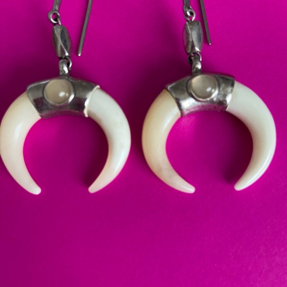 Isabel Marant Drop Ivory/Silver Earrings